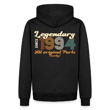 Cadeau original vintage 1994 28ème anniversaire - Sweat à capuche Premium bio Homme - noir - Dos - Nico (187cm)