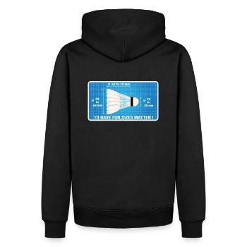 For fun, dimensions matter! - Men’s Premium Organic Hoodie - black - Back - Nico (187cm)