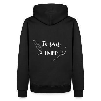 Personnalité INFP - Sweat à capuche Premium bio Homme - noir - Dos - Nico (187cm)