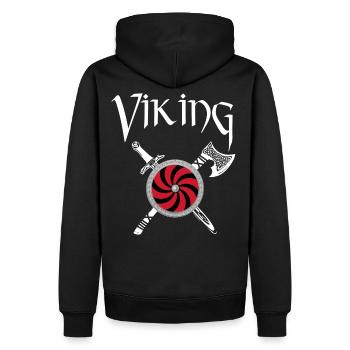 viking vikinger - Premium økologisk hettegenser for menn - svart - Bak - Nico (187cm)