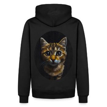 chaton chat mignon mignon - Sweat à capuche Premium bio Homme - noir - Dos - Nico (187cm)