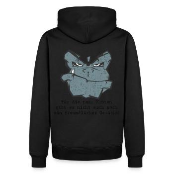 kein freundliches Gesicht für die paar Kröten - Männer Premium Bio Hoodie - Schwarz - Hinten - Nico (187cm)