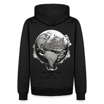World in Silence - Männer Premium Bio Hoodie - Schwarz - Hinten - Nico (187cm)