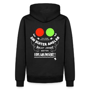 Echter Angler - Männer Premium Bio Hoodie - Schwarz - Hinten - Nico (187cm)