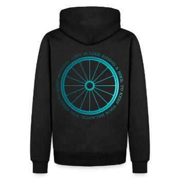 Gravel, VTT, Passion, Cyclisme - Sweat à capuche Premium bio Homme - noir - Dos - Nico (187cm)