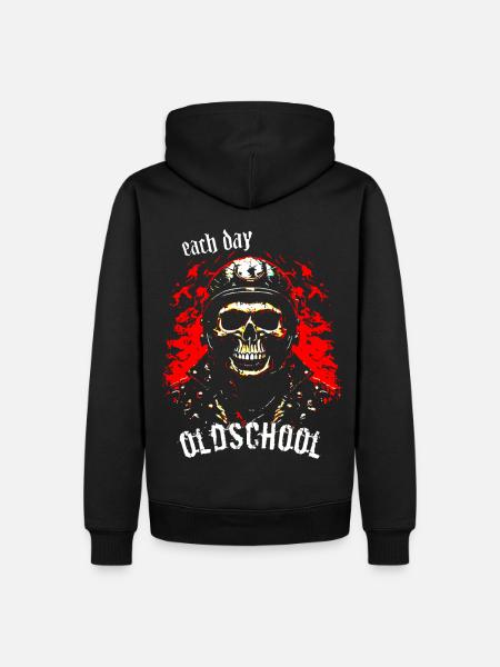 Jeden Tag Oldschool - Männer Premium Bio Hoodie - Schwarz