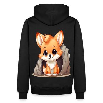 Niedlicher Kawaii-Fuchs zum Liebhaber von Anime und Manga - Männer Premium Bio Hoodie - Schwarz - Hinten - Nico (187cm)