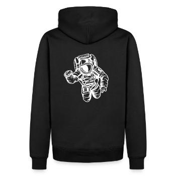 Astronaut - Männer Premium Bio Hoodie - Schwarz - Hinten - Nico (187cm)