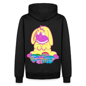 Lapin Ecstasy Drogues Champignons Amoureux de la Nature Rétro - Sweat à capuche Premium bio Homme - noir - Dos - Nico (187cm)