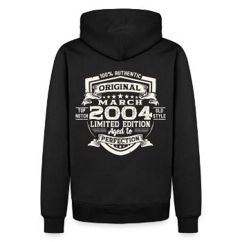 20. Geburtstag Mann Original März Jahrgang 2004 - Männer Premium Bio Hoodie - Schwarz - Hinten - Nico (187cm)