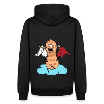 Céleste cacahuète ange petit diable nuage noix - Sweat à capuche Premium bio Homme - noir - Dos - Nico (187cm)