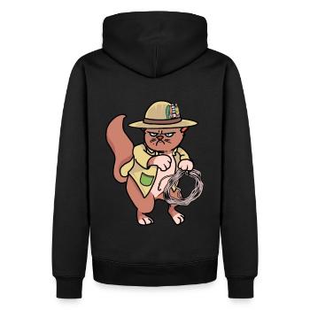 Chat Wild West Cowboy Ranch Lasso Hippie - Sweat à capuche Premium bio Homme - noir - Dos - Nico (187cm)