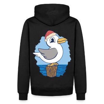 Père Noël maritime Saint-Nicolas Seagull Seagulls - Sweat à capuche Premium bio Homme - noir - Dos - Nico (187cm)