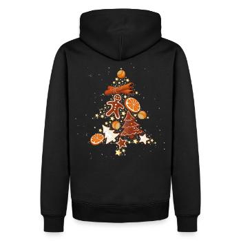 Biscuits étoilés en pain d'épice sapin de Noël - Sweat à capuche Premium bio Homme - noir - Dos - Nico (187cm)