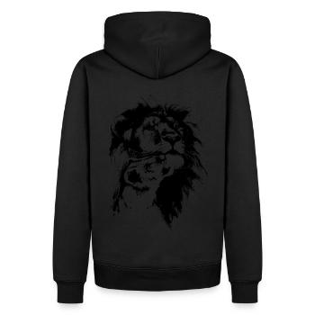 Romantic King Lion - Tenderness Love - Men’s Premium Organic Hoodie - black - Back - Nico (187cm)