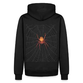Kreuzspinne Spinne Spider Halloween - Männer Premium Bio Hoodie - Schwarz - Hinten - Nico (187cm)