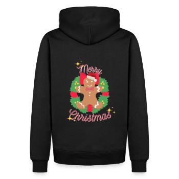 Frohe Weihnachten - Schönes Design - Männer Premium Bio Hoodie - Schwarz - Hinten - Nico (187cm)