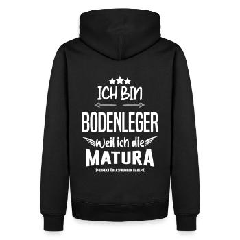 Ich bin Bodenleger Matura Arbeit Job Humor - Männer Premium Bio Hoodie - Schwarz - Hinten - Nico (187cm)