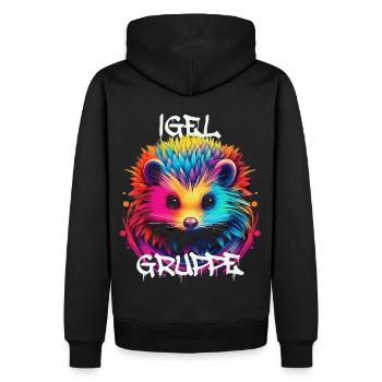 Graffiti Igelgruppe Kindergarten Gruppentier - Männer Premium Bio Hoodie - Schwarz - Hinten - Nico (187cm)