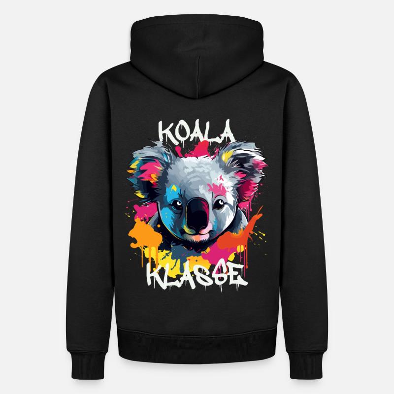 Graffiti Koalaklasse Grundschule Klassentier - Männer Premium Bio Hoodie - Schwarz