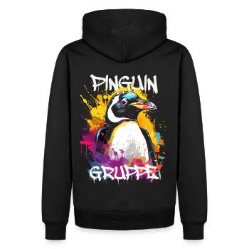 Graffiti Pinguingruppe Kindergarten Gruppentier - Männer Premium Bio Hoodie - Schwarz - Hinten - Nico (187cm)
