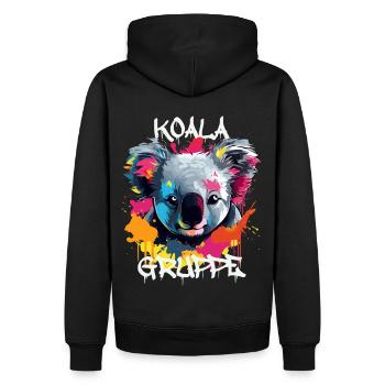 Graffiti Koalagruppe Kindergarten Gruppentier - Männer Premium Bio Hoodie - Schwarz - Hinten - Nico (187cm)