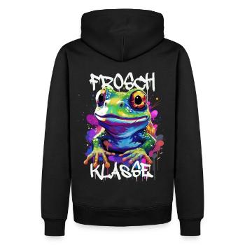 Graffiti Froschklasse Grundschule Klassentier - Männer Premium Bio Hoodie - Schwarz - Hinten - Nico (187cm)