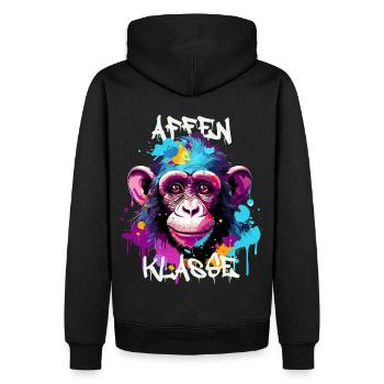 Graffiti Affenklasse Grundschule Klassentier - Männer Premium Bio Hoodie - Schwarz - Hinten - Nico (187cm)