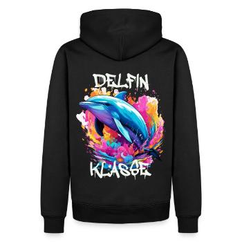 Graffiti Delfinklasse Grundschule Klassentier - Männer Premium Bio Hoodie - Schwarz - Hinten - Nico (187cm)