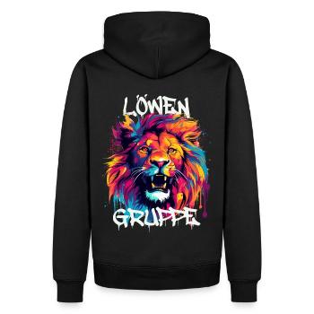 Graffiti Löwengruppe Kindergarten Gruppentier - Männer Premium Bio Hoodie - Schwarz - Hinten - Nico (187cm)
