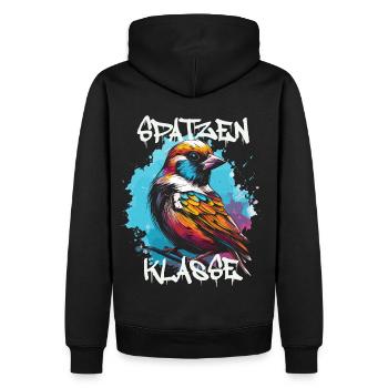 Graffiti Spatzenklasse Grundschule Klassentier - Männer Premium Bio Hoodie - Schwarz - Hinten - Nico (187cm)