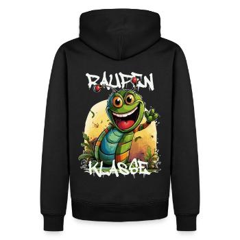 Graffiti Raupenklasse Grundschule Klassentier - Männer Premium Bio Hoodie - Schwarz - Hinten - Nico (187cm)