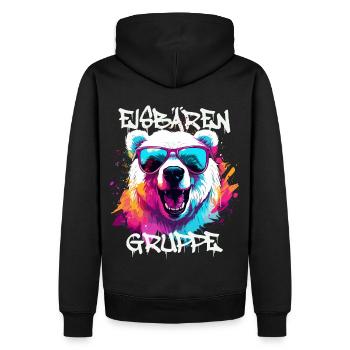 Graffiti Eisbärengruppe Kindergarten Gruppentier - Männer Premium Bio Hoodie - Schwarz - Hinten - Nico (187cm)