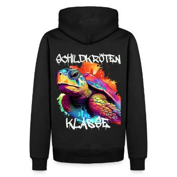 Schildkrötenklasse Grundschule Klassentier - Männer Premium Bio Hoodie - Schwarz - Hinten - Nico (187cm)