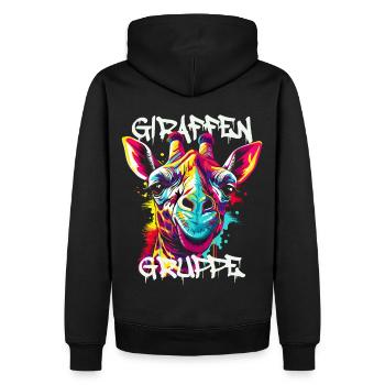 Graffiti Giraffengruppe Kindergarten Gruppentier - Männer Premium Bio Hoodie - Schwarz - Hinten - Nico (187cm)