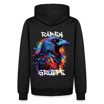 Graffiti Rabengruppe Kindergarten Gruppentier Rabe - Männer Premium Bio Hoodie - Schwarz - Hinten - Nico (187cm)