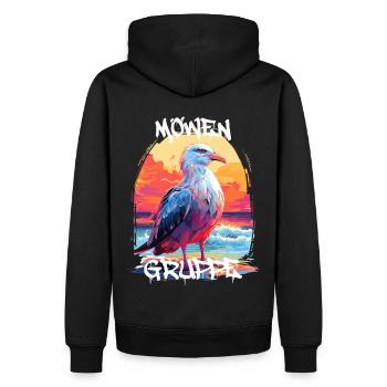 Graffiti Möwengruppe Kindergarten Gruppentier Möwe - Männer Premium Bio Hoodie - Schwarz - Hinten - Nico (187cm)