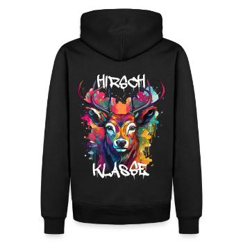 Graffiti Hirschklasse Grundschule Klassentier - Männer Premium Bio Hoodie - Schwarz - Hinten - Nico (187cm)