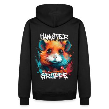 Graffiti Hamstergruppe Kindergarten Gruppentier - Männer Premium Bio Hoodie - Schwarz - Hinten - Nico (187cm)