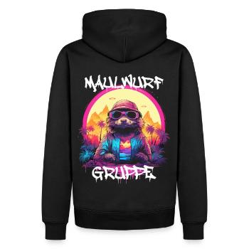 Graffiti Maulwurfgruppe Kindergarten Gruppentier - Männer Premium Bio Hoodie - Schwarz - Hinten - Nico (187cm)