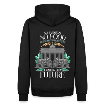Farming For Future Berlin No Farmers No Food - Männer Premium Bio Hoodie - Schwarz - Hinten - Nico (187cm)