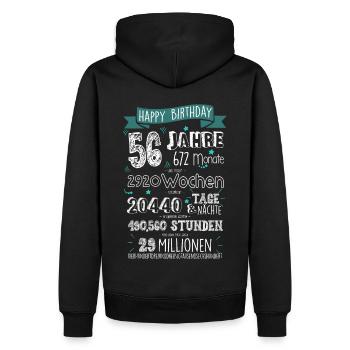 56 Jahre Monat Wochen Stunden Minuten Sekunden - Männer Premium Bio Hoodie - Schwarz - Hinten - Nico (187cm)