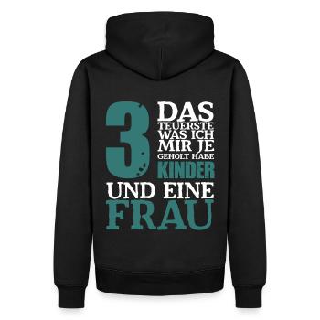 Das Teuerste was ich mir je geholt habe 3 Kinder - Männer Premium Bio Hoodie - Schwarz - Hinten - Nico (187cm)