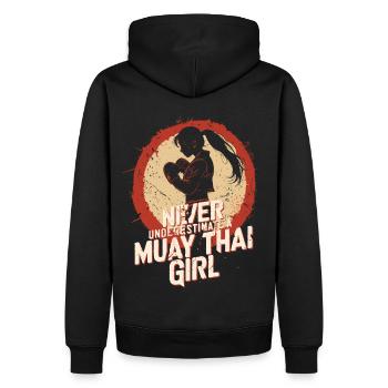 Never underestimate a muay thai girl - Thaiboxen - Men’s Premium Organic Hoodie - black - Back - Nico (187cm)