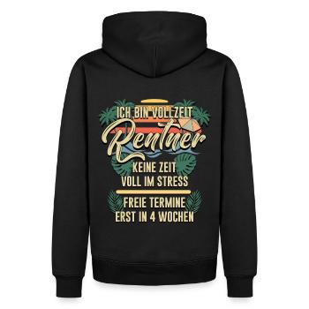 Ich bin Vollzeit Rentner keine Zeit voll im Stress - Männer Premium Bio Hoodie - Schwarz - Hinten - Nico (187cm)