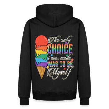 Le seul choix | Rainbow Pride Mois de la liberté - Sweat à capuche Premium bio Homme - noir - Dos - Nico (187cm)