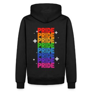Pride Pride Pride | Rainbow Pride Month Freedom - Men’s Premium Organic Hoodie - black - Back - Nico (187cm)