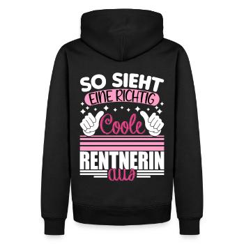 Coole Rentnerin Rente Ruhestand Pension | Deko - Männer Premium Bio Hoodie - Schwarz - Hinten - Nico (187cm)