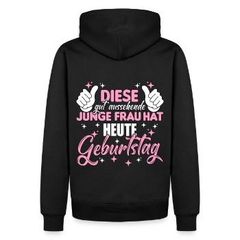 Beste Freundin Geburtstag Birthday Party Frau - Männer Premium Bio Hoodie - Schwarz - Hinten - Nico (187cm)