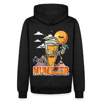 Halloween Mumbier | Humor Mumie Bier 31. Oktober - Männer Premium Bio Hoodie - Schwarz - Hinten - Nico (187cm)